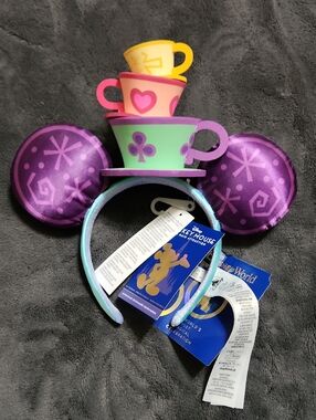 NWT Mickey Mouse Main Attraction Tea Party Mad Hatter Ears